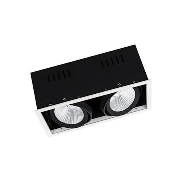 LEDVANCE SPOT MULTI 2 x 30W 3000K FL WT-BK, infälld belysningsspot, 2 glödlampor, LED, 30 W, 3000 K, Svart, Vit