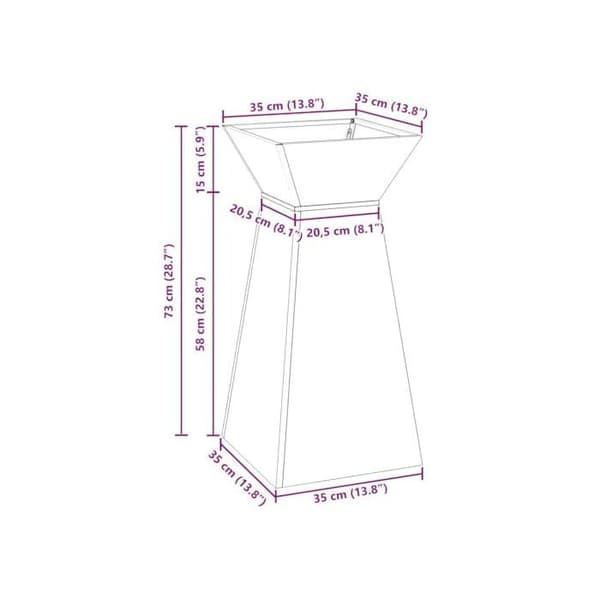 Pillarplanter - vidaXL - Silver - 35x35x73 cm - Hållbar - Utomhusbruk - Montering krävs