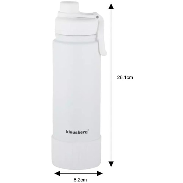 Termosflaska - KLAUSBERG - KB-7639 - Rostfritt stål - 720 ml - Dubbelvägg Vit