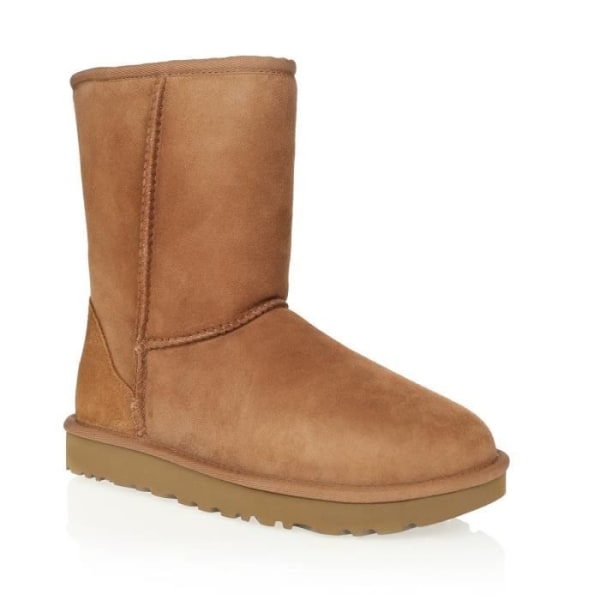 Classic Short II Bruna stövlar för kvinnor - UGG - Läder - Platt klack - Hög - Vatten- och fläckavvisande kastanj 36