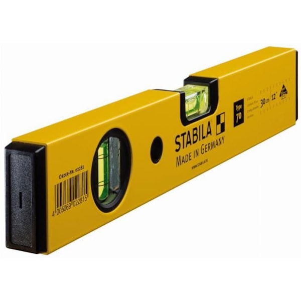 Vattenpass av lättmetall - STABILA - Typ 70 2281 30 cm - 1 flaska - Fabrikskalibrering