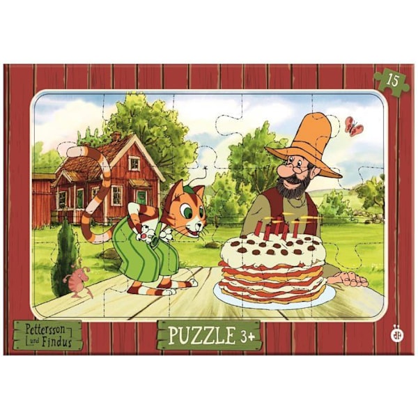 Puzzle - 50707838 - Trötsch Pettersson och Findus Pussel 15-delar Ramplussel