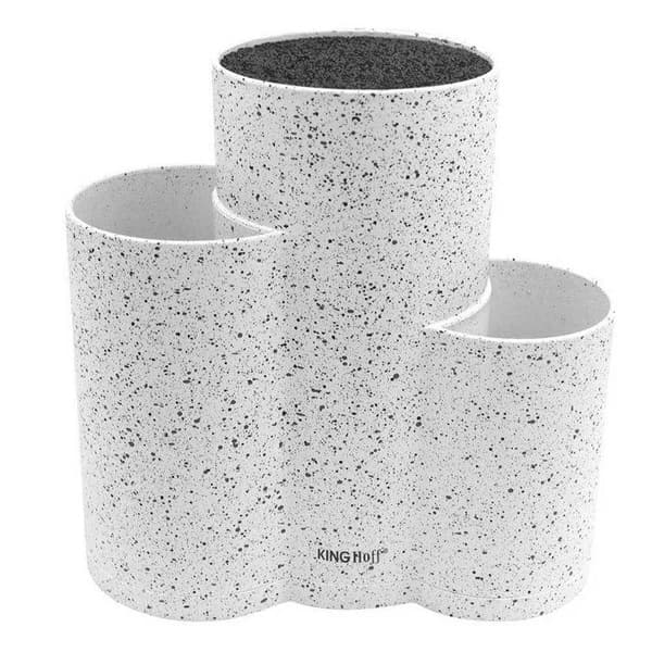 Knivblock - KINGHOFF - KH-1585 - Modern design - Plastik - Platsbesparing Vit, Silver, Svart