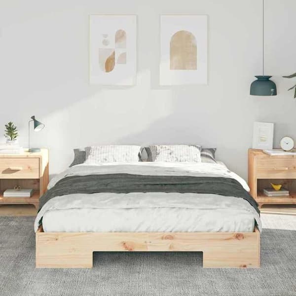 vidaXL Sängram Brun 150 x 200 cm 873025
