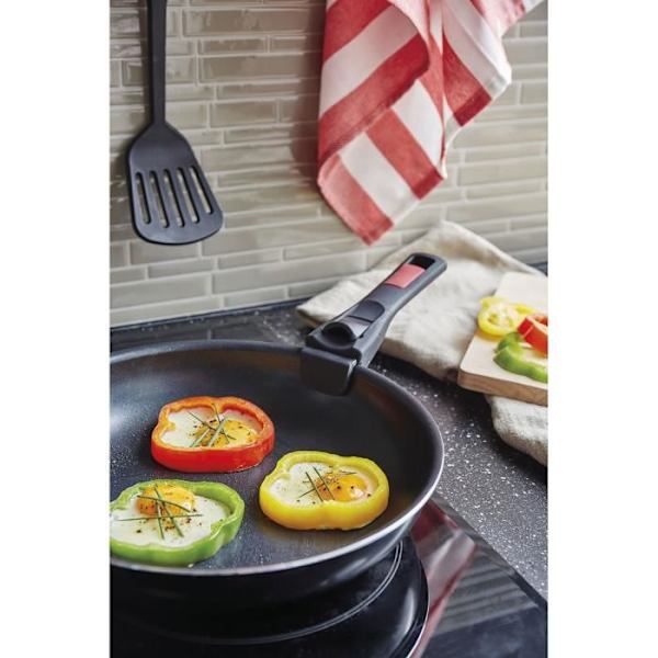 SITRAM 3 stycken Agile stekpannor - Non-stick aluminium - Ø 20 / 24 / 28 cm - Alla värmekällor inklusive induktion - Svart Svart
