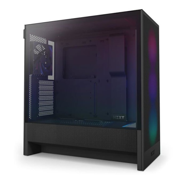 PC-chassi - NZXT - H5 Flow RGB - Högt luftflöde - Förinstallerade fläktar - Optimerad kylning Svart