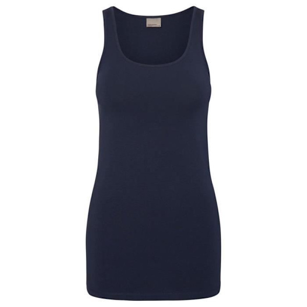 Långt linne för kvinnor - Vero Moda - My Soft Long - Blå - Ekologisk bomull - U-ringning Blå M