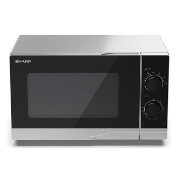 Sharp YC-PS201AE-S Mikrovågsugn (700 W, 20 L, 6 effektnivåer, avfrostningsfunktion, enkel rengöring)