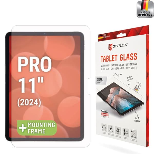 Härdat glas - DISPLEX - iPad Pro 11 (2024) - Premium Tablet FlexiGlass - Transparent - 2 år