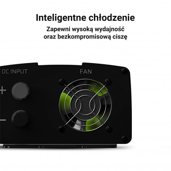 Spänningsomvandlare - Green Cell - 1000W/2000W - Ren Sinus - DC 24V - AC 230V