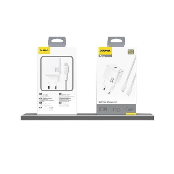 Laddare - DUDAO - A26 - PD20W - GaN - USB-C Vit