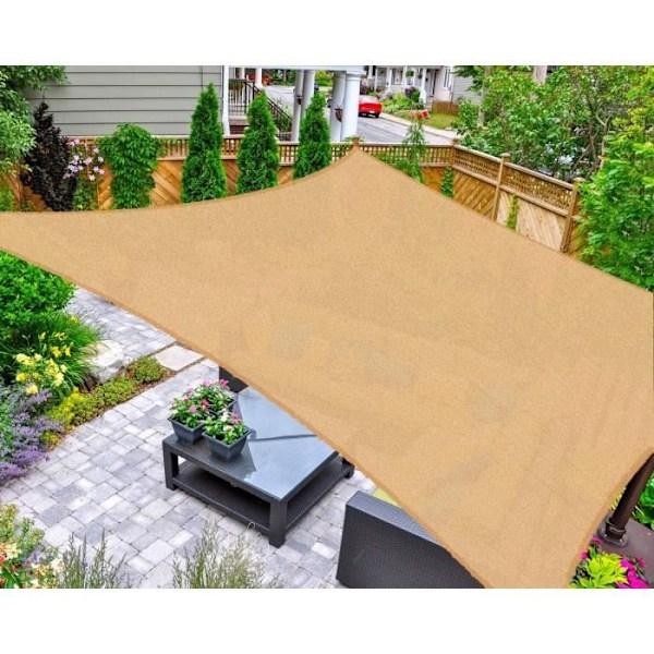 Haikus Shade Sail Square 3x3m, andas HDPE Shade Cloth UV-skydd för trädgårdsuteplats, sand