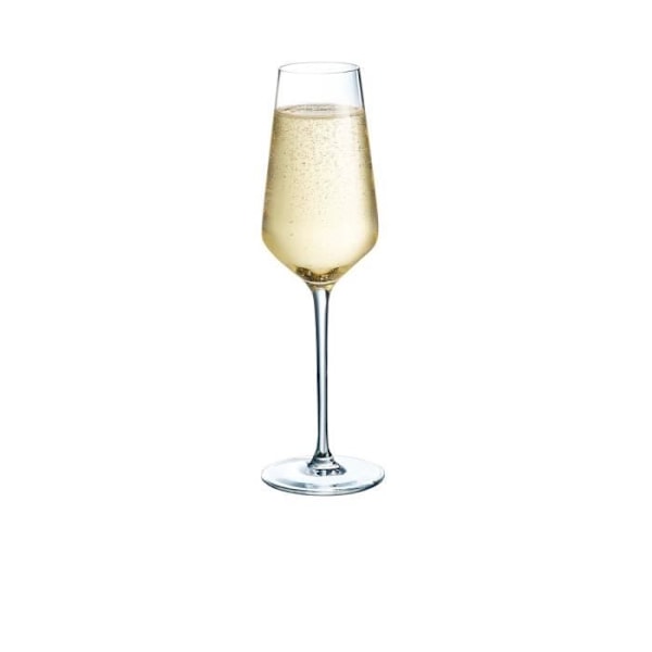 6 Champagne flöjter 21cl Ultime - Cristal d'Arques - Modernt ultratransparent glas 244 Transparent