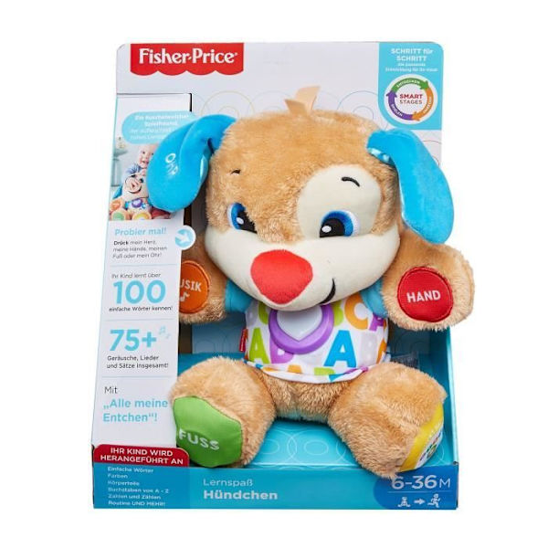 Fisher-Price Laugh and Learn FPM50 lärleksak för pojkar i åldern 0,5 till 3 år - Interaktiv hund - Flerfärgad Flerfärgad