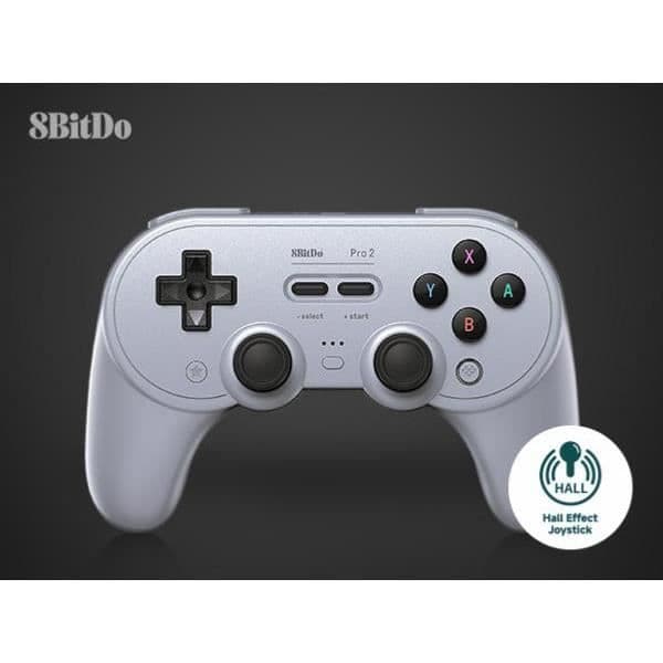 8BitDo PRO 2 Gamepad Hall Effekt - Grå Nya Utgåvan grå