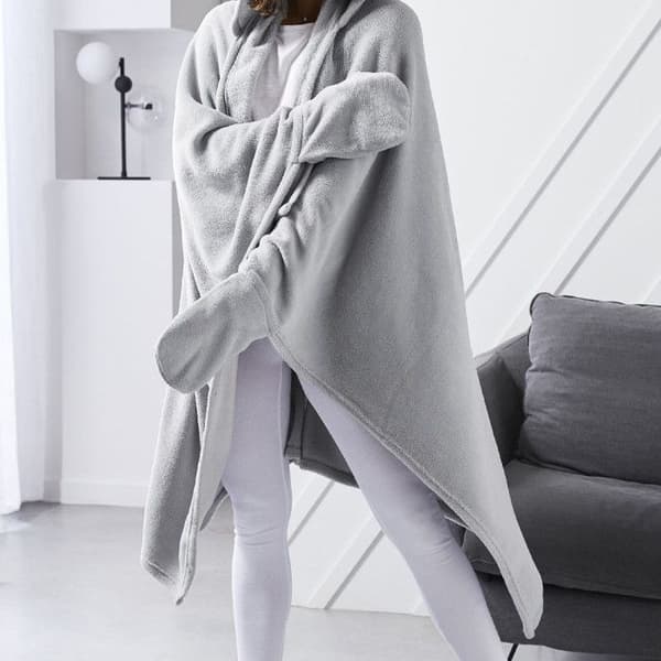 Hoodiepläd "Essential" - Stålgrå - 115 x 165 cm Grå