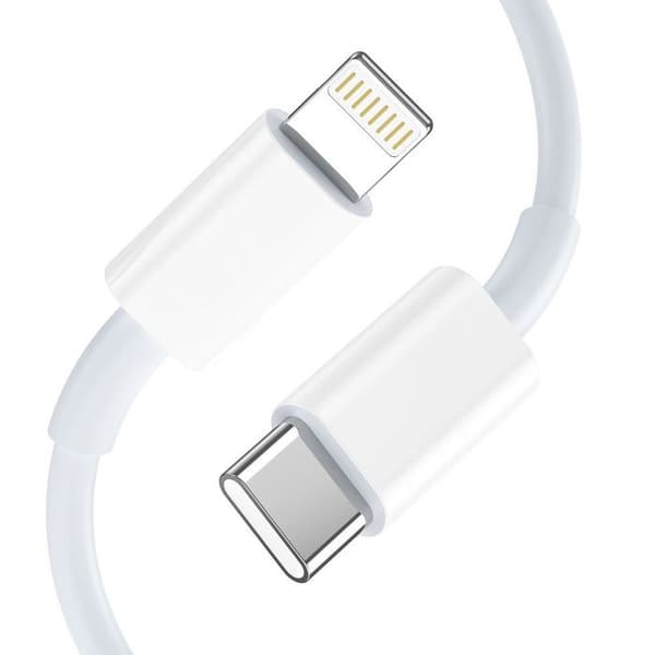 Väggladdare C35W 2x USB-C med USB-C-kabel - iPhone Lightning - Vit