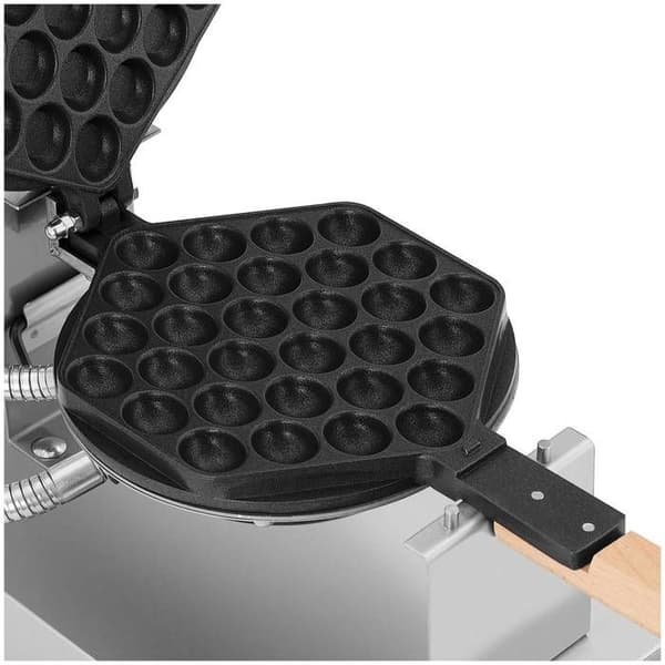 Bubble Waffle Maker - ROYAL CATERING - RCWM-1400-B - Grå - Jämn tillagning - Fällbara hexagonala våfflor