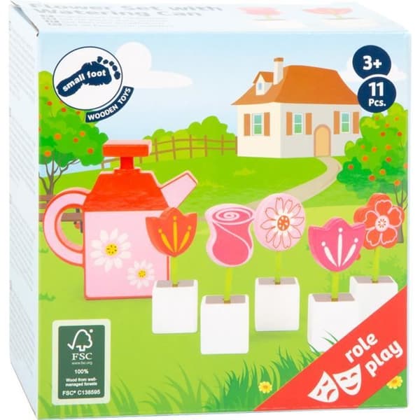 Blomset med vattenkanna