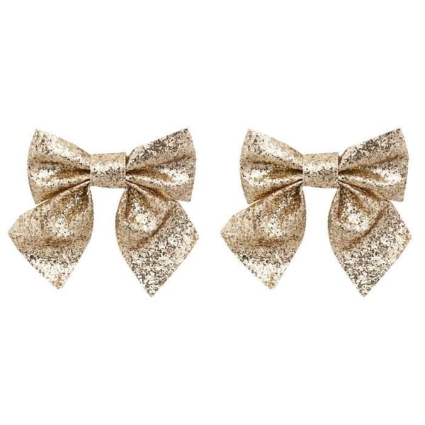 Set med 2 Dekorationsknutar "Glitter" 16cm Guld