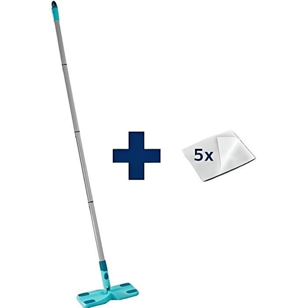 Dammkvast med Clean & Away-servetter 56666 Leifheit - Kemtvätt med dammservetter fångar upp damm turkos/grå