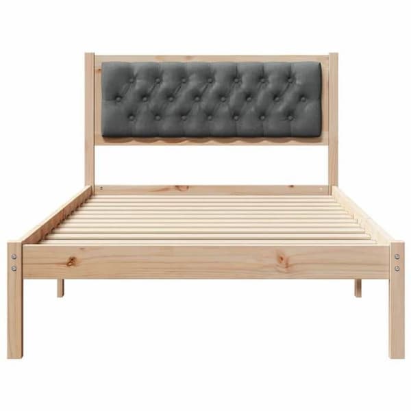 vidaXL Sängram Mörkgrå 100 x 200 cm Massivt trä 878210