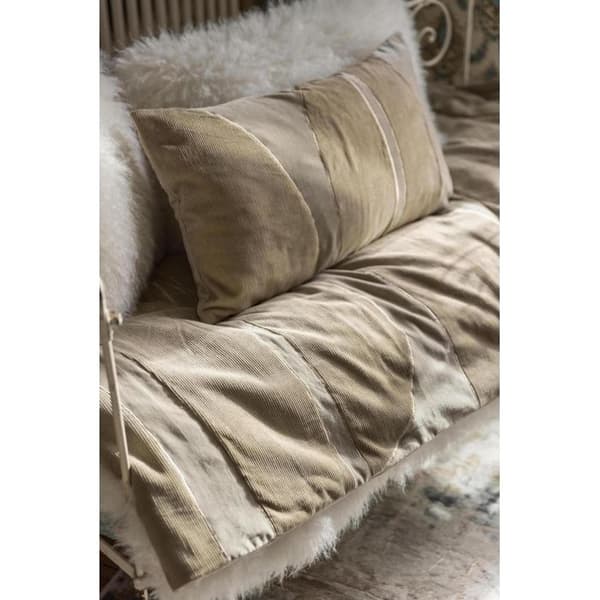 Fara ribbat edredon i ribbat sammet (överdrag 100 % bomull, fyllning 100 % polyester) - 85 x 200 cm beige