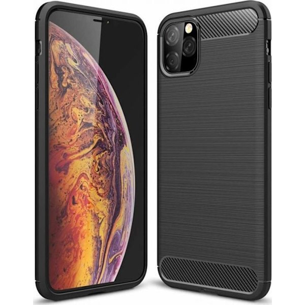 Mobilskal - bumper för telefon Noname - 7347 - Kolfiber-skal iPhone 11 PRO MAX, svart, universell