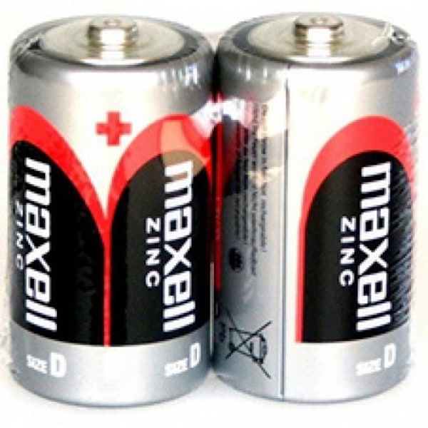 maxell Zinkbatteri, Mono D, förpackning med 2 0,000000 Svart
