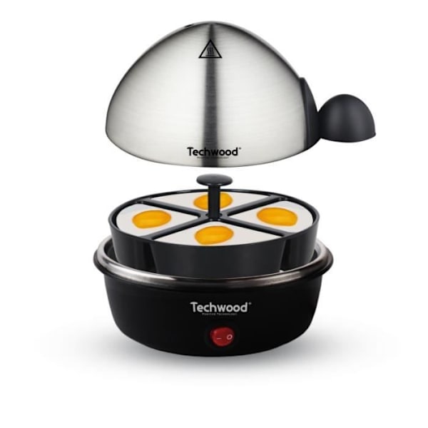 Äggkokare - TECHWOOD - Lagar 7 mjukkokta ägg - Lagar 4 stekta ägg - Rostfritt stål - 350W Rostfritt stål