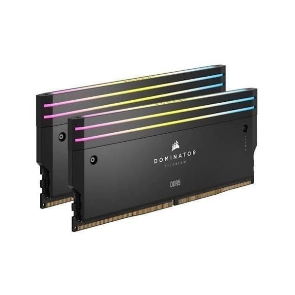 RAM-minne - CORSAIR - Dominator Titanium RGB DDR5 - 48GB 2x24GB DIMM - 7200MT/s - Intel XMP 3.0 - 1.40V - Svart