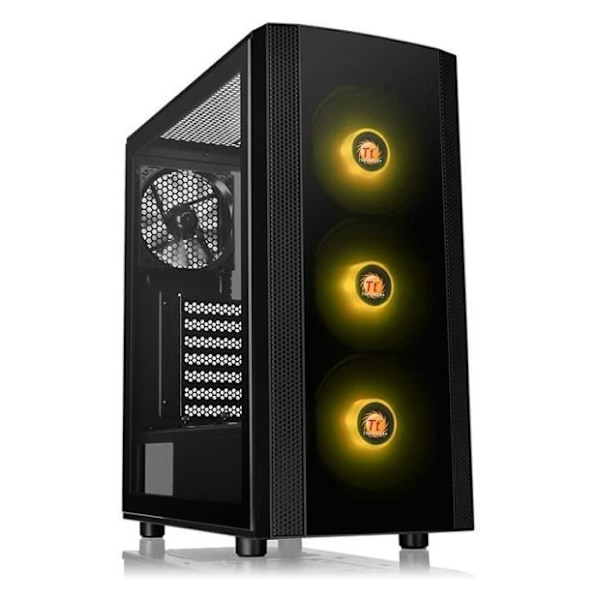 THERMALTAKE ATX Mid-Tower PC-fodral - Versa J25 TG RGB - Härdat glas - 3x120 mm RGB + 1x120 mm - Svart
