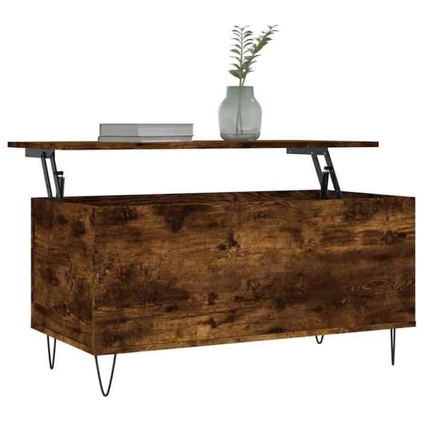 vidaXL Soffbord Rökt Ek 90x44,5x45 cm Konstruerat trä 830977