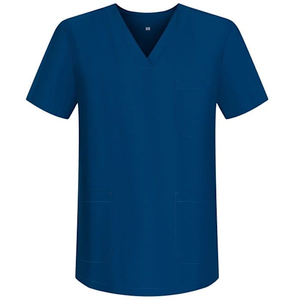 Misemiya - MZ-817 - Unisex Workwear Peak Collar Kortärmad Medical Unisex - BZ-6801 marinblå XL