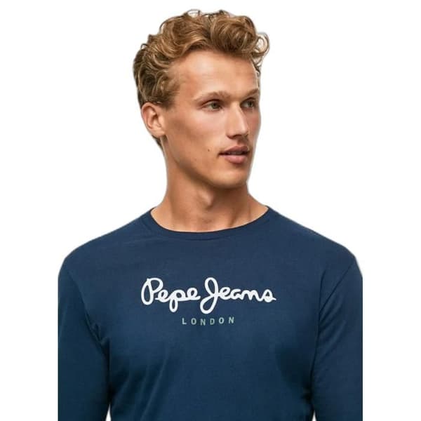 Pepe Jeans Eggo Long Blue T-shirt för män Blå jag