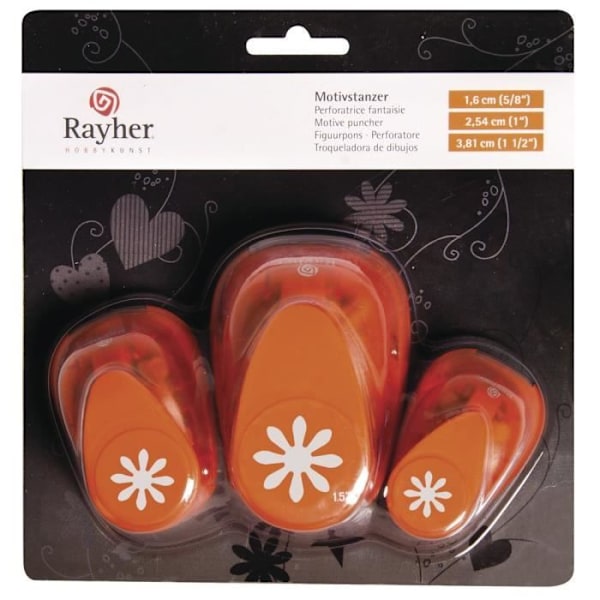 Rayher Hobby Rayher Punch Set¯: Blommor plast/metall orange 1,95 X 1,9 x 0 6 cm - 69103000