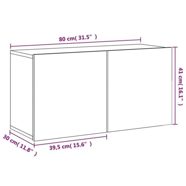 vidaXL Vägg-TV-enhet Vit 80x30x41 cm 836952