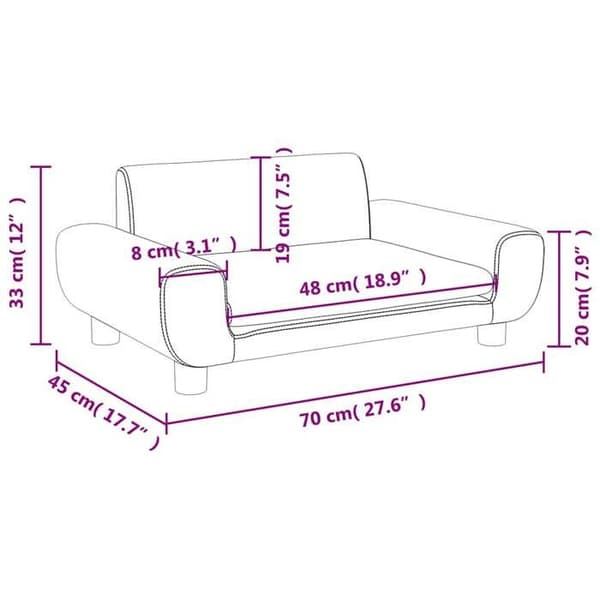 vidaXL Barnsoffa Rosa 70x45x33 cm Sammet 3196389 rosa