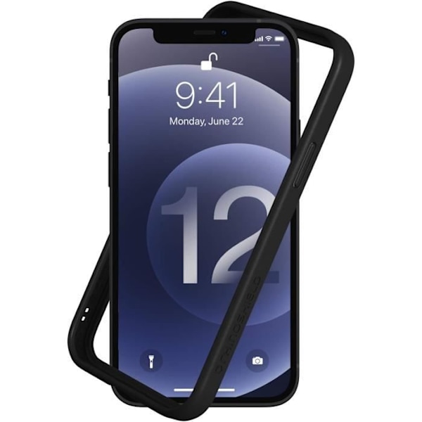 Coque Bumper - RhinoShield - CrashGuard NX - Fin skydd - Stötdämpning - iPhone 12/12 Pro Svart