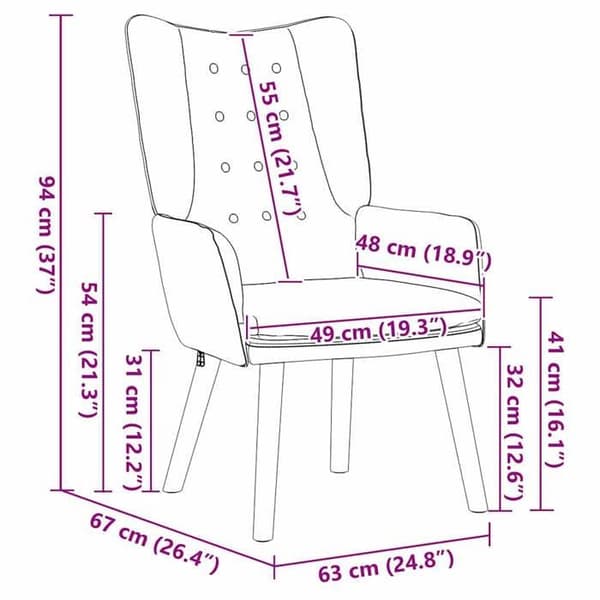 vidaXL fåtölj Mörkgrå 63 x 67 x 94 cm Sammet 42001815