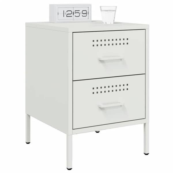 vidaXL Sängbord 2 st vit 36x39x50,5 cm stål 842933