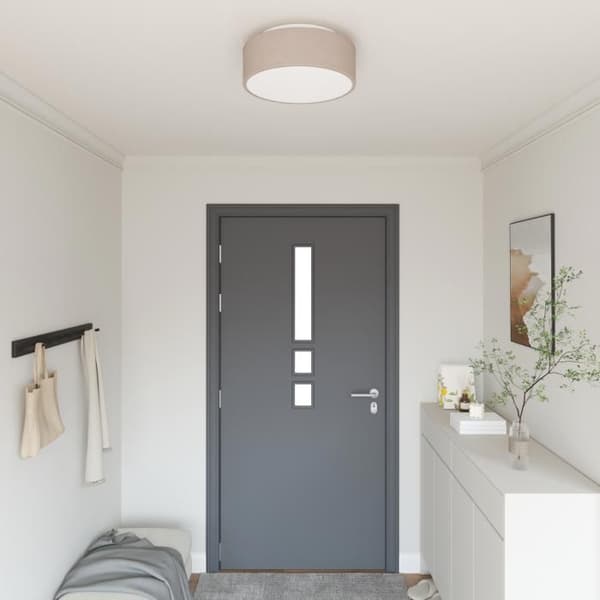 Takplafonder i taupe Ø 38 cm tyg E27