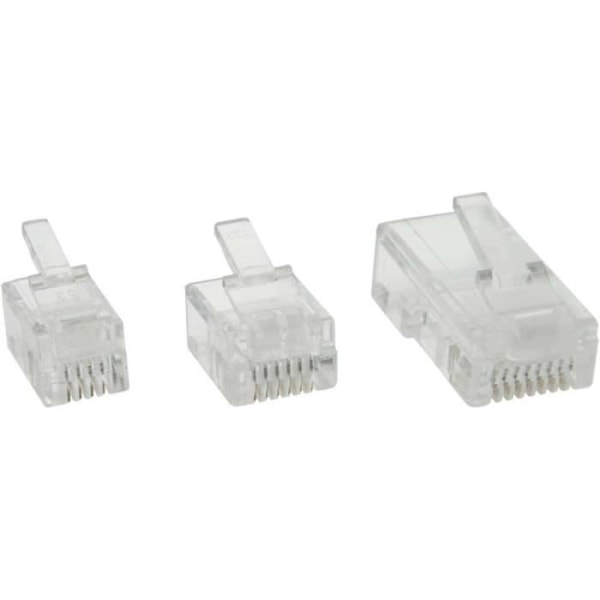 Modulär koppling - InLine® - RJ10 - 4P4C - Transparent - 10 stycken