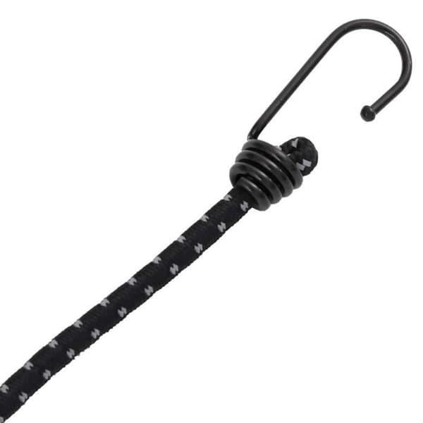 vidaXL Elastiska rep med reflexband och krokar 25st, elastiskt snöre med krok, elastisk rem med 4008155 svart med reflexband