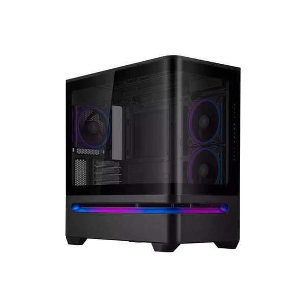 PC-chassi - ASUS - Prime AP202 TG ARGB - Svart - Micro-ATX - 3 förinstallerade ARGB-fläktar