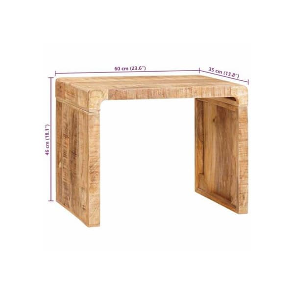 Sidobord i mangoträ - vidaXL - 60x35x46 cm - Brun - Massivt mangoträ - Rektangulär