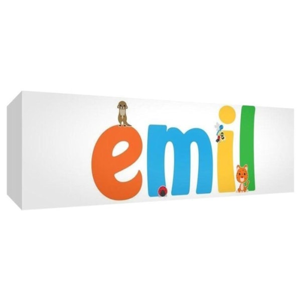 Little helper - EMIL1542-15DE - Tryck på duk på bår Pojknamnsmotiv Litet format 15 x 42 x 4 cm