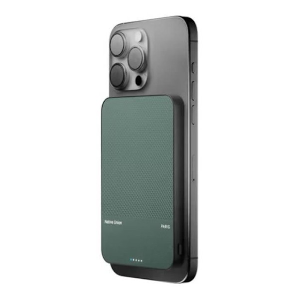 Extern Batteri 5000mAh Magnetisk MagSafe & Qi2 Native Union Grön