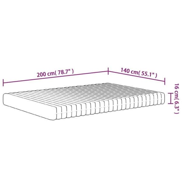 vidaXL Medium Soft Foam Madrass 140x200 cm 373050