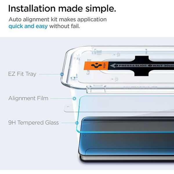 Spigen GLAS.TR EZ FIT 2-Pack - Härdat glas för Samsung Galaxy S24+ (2 stycken) Transparent